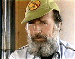 (Edward Abbey w Hayduke Lives cap)